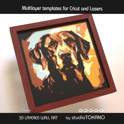 Labrador Layered SVG | 7 Multi Layer Dog Shadow Box Design | Cricut & Laser File