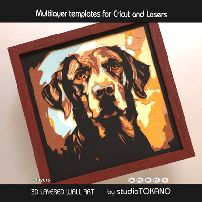 Labrador Layered SVG | 7 Multi Layer Dog Shadow Box Design | Cricut & Laser File
