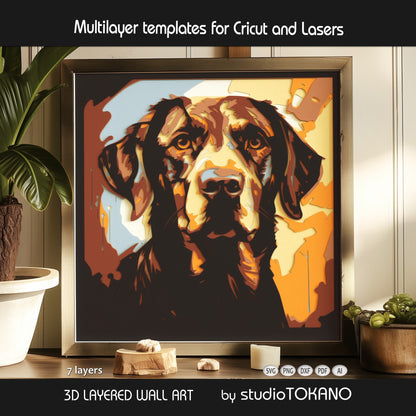 Labrador Layered SVG | 7 Multi Layer Dog Shadow Box Design | Cricut & Laser File