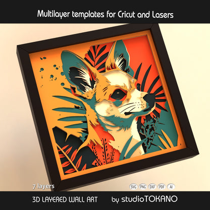 Chihuahua Shadow Box SVG | Small Dog Portrait Cut File | Cricut & Laser