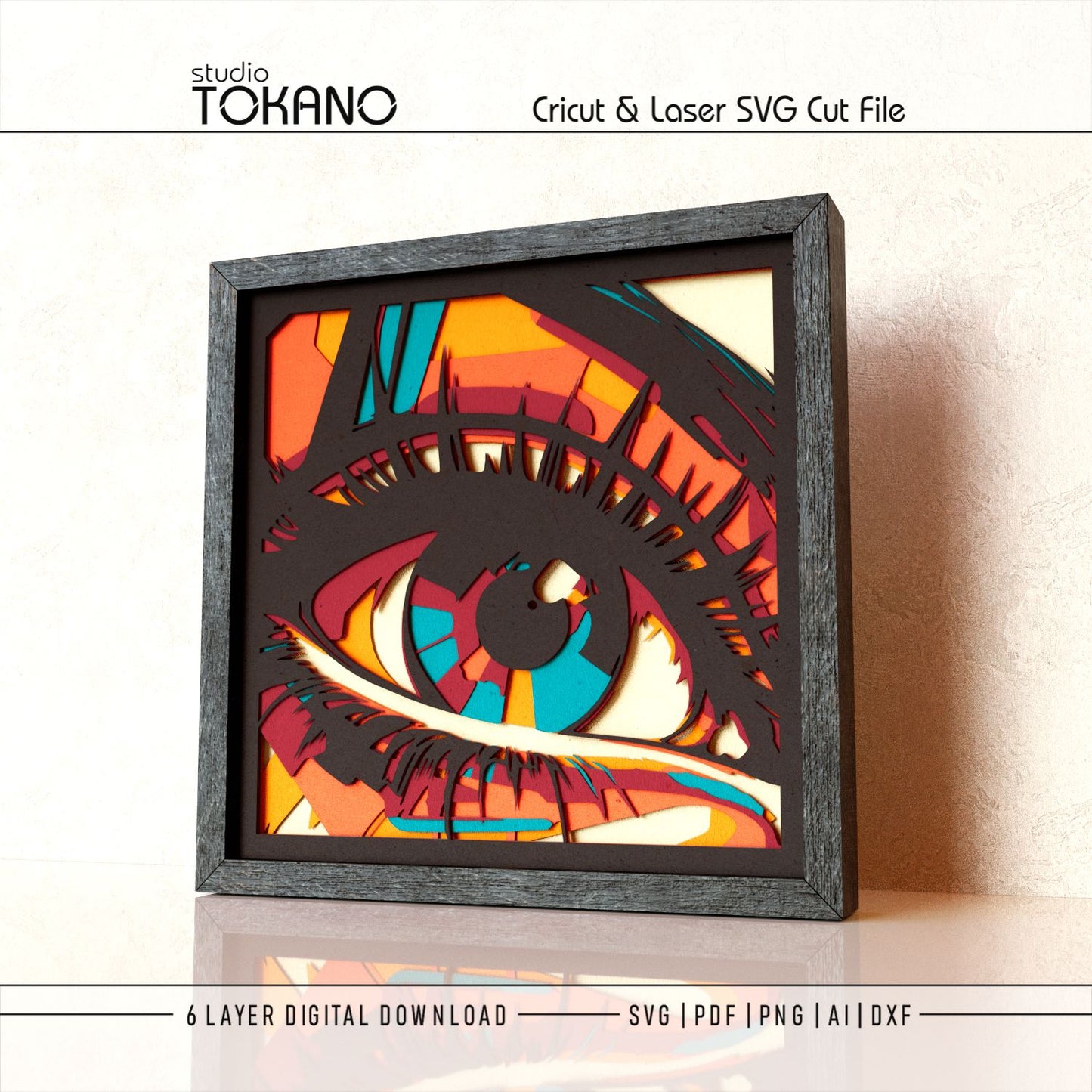 Eye Shadow Box SVG | 6 Layer Mystical Papercut Wall Art | Cricut & Laser Cut File