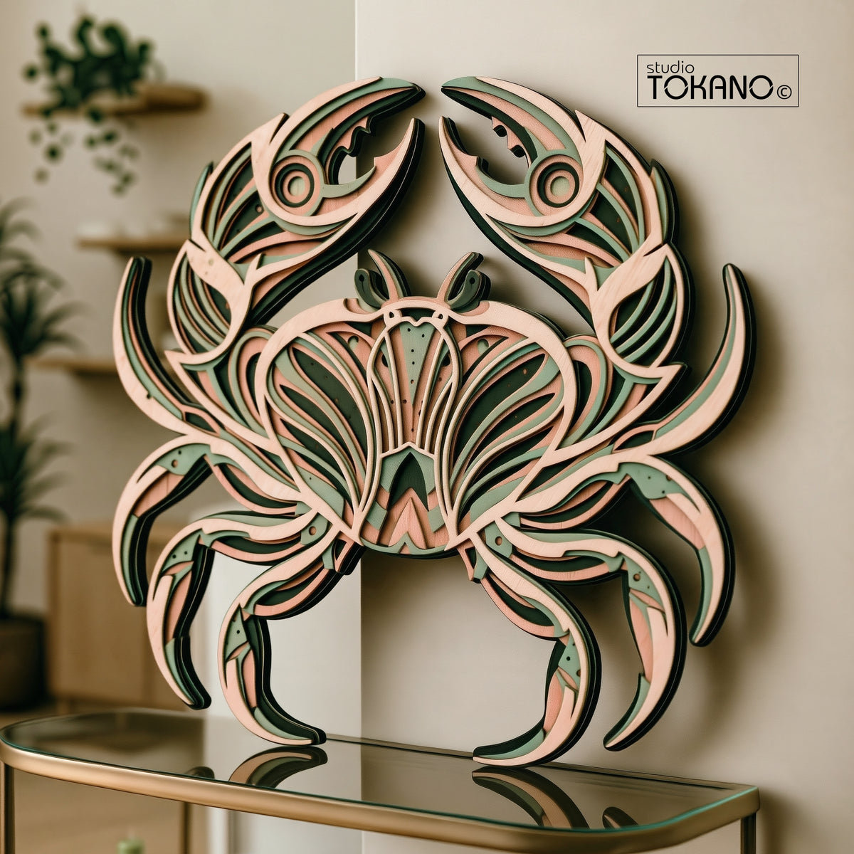 Crab Laser Cut SVG | 6-Layer Symmetrical Wall Art