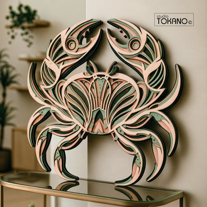 Crab Laser Cut SVG | 6-Layer Symmetrical Wall Art