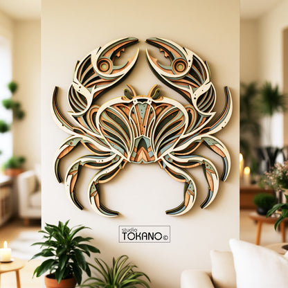 Crab Laser Cut SVG | 6-Layer Symmetrical Wall Art