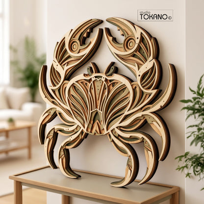 Crab Laser Cut SVG | 6-Layer Symmetrical Wall Art