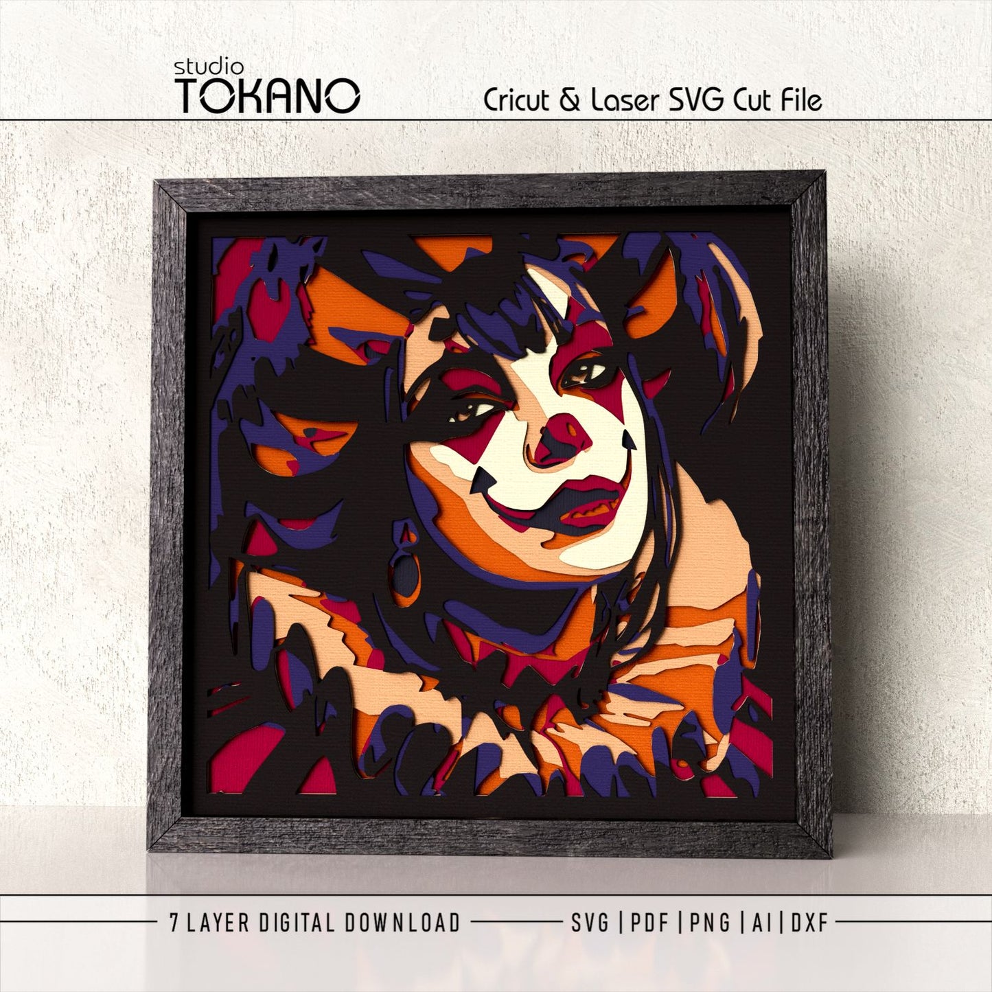 Harlequin Shadow Box SVG | 7 Layer Jester Wall Art | Cricut & Laser Cut File