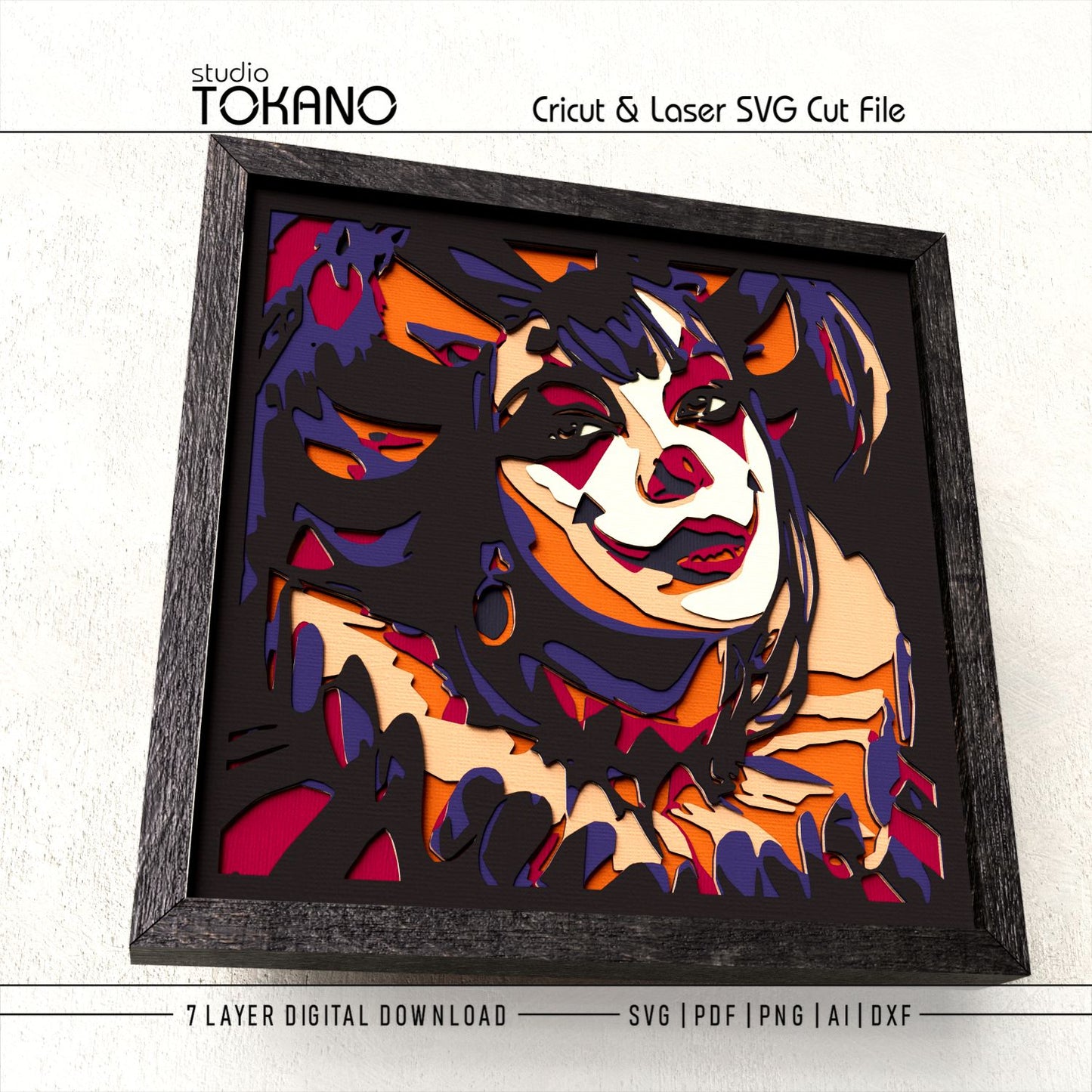 Harlequin Shadow Box SVG | 7 Layer Jester Wall Art | Cricut & Laser Cut File