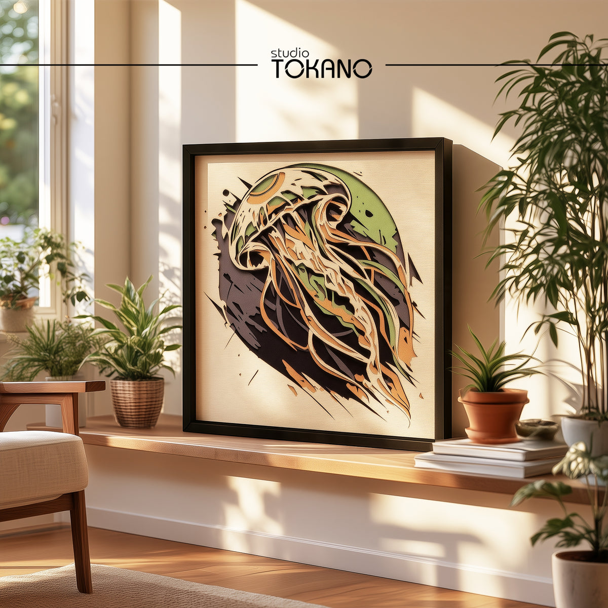Jellyfish Shadow Box SVG | 5-Layer Sea Life Wall Art