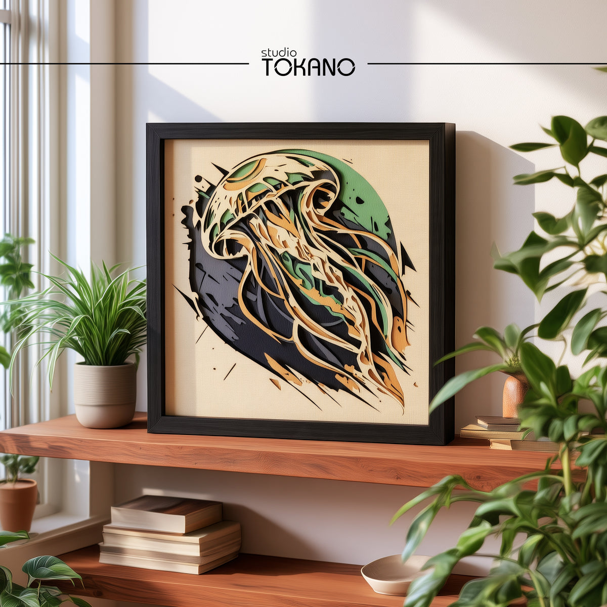 Jellyfish Shadow Box SVG | 5-Layer Sea Life Wall Art