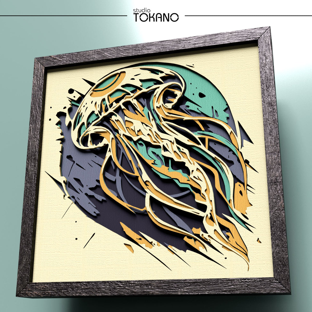 Jellyfish Shadow Box SVG | 5-Layer Sea Life Wall Art