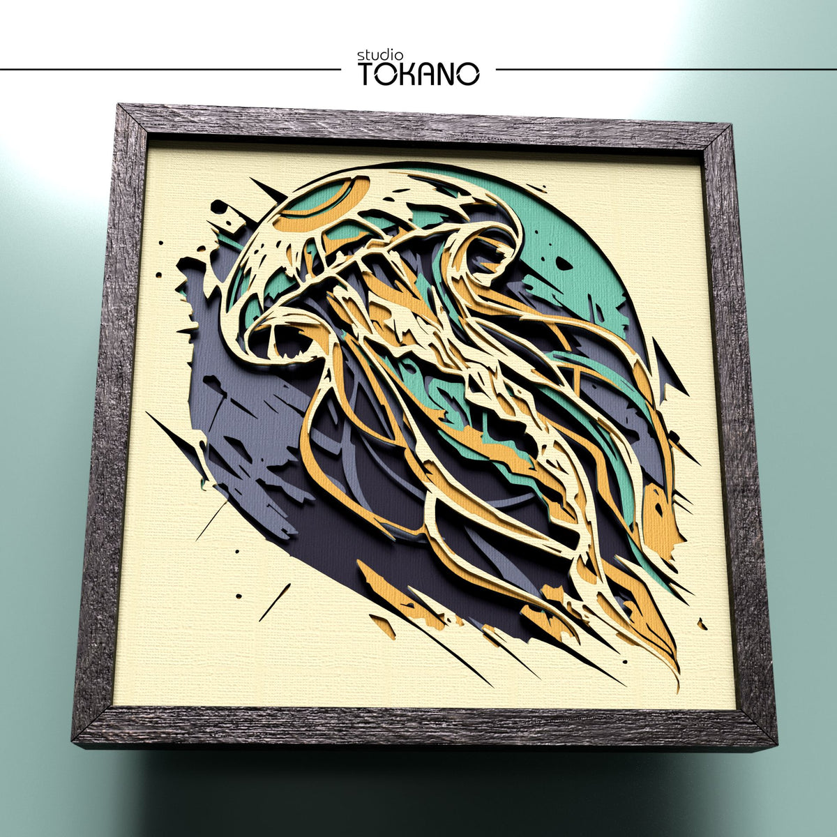 Jellyfish Shadow Box SVG | 5-Layer Sea Life Wall Art
