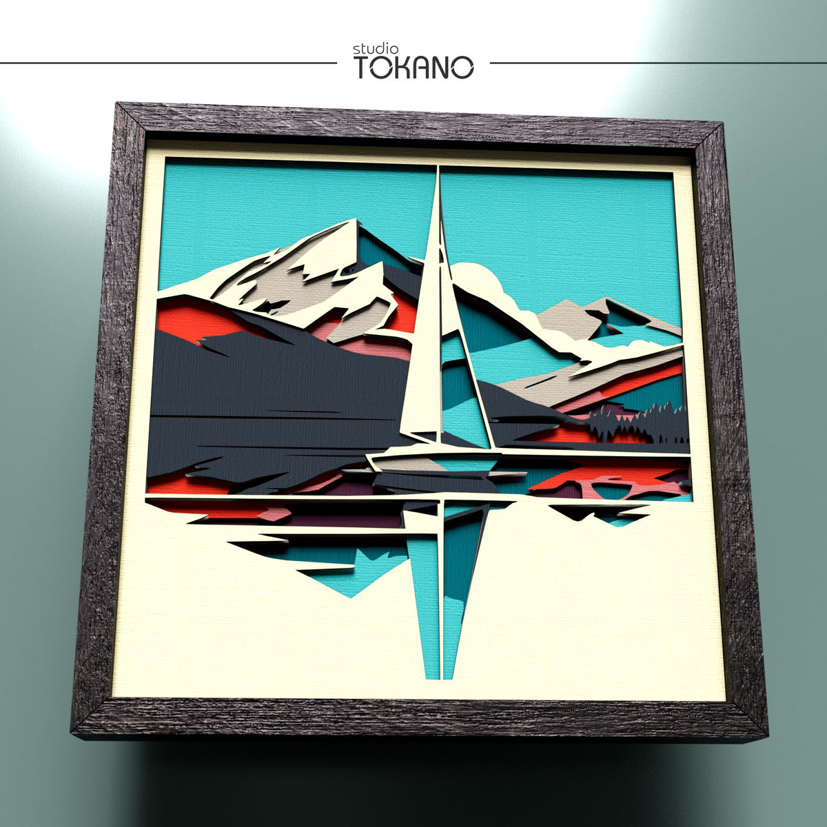 Sailboat Shadow Box SVG | 8-Layer Coastal Wall Art