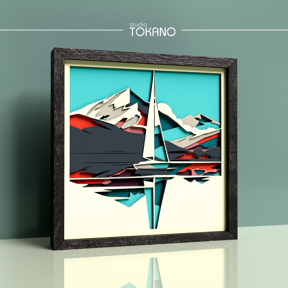 Sailboat Shadow Box SVG | 8-Layer Coastal Wall Art