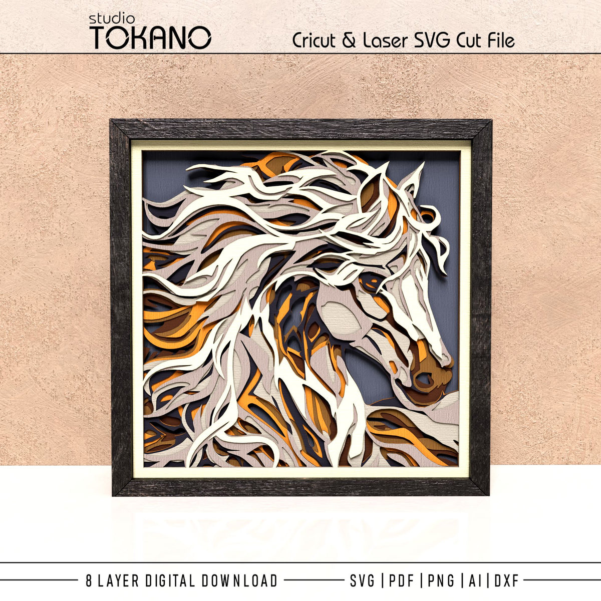 Horse Shadow Box SVG | 8 Layer Wall Art | Cricut & Laser Cut File