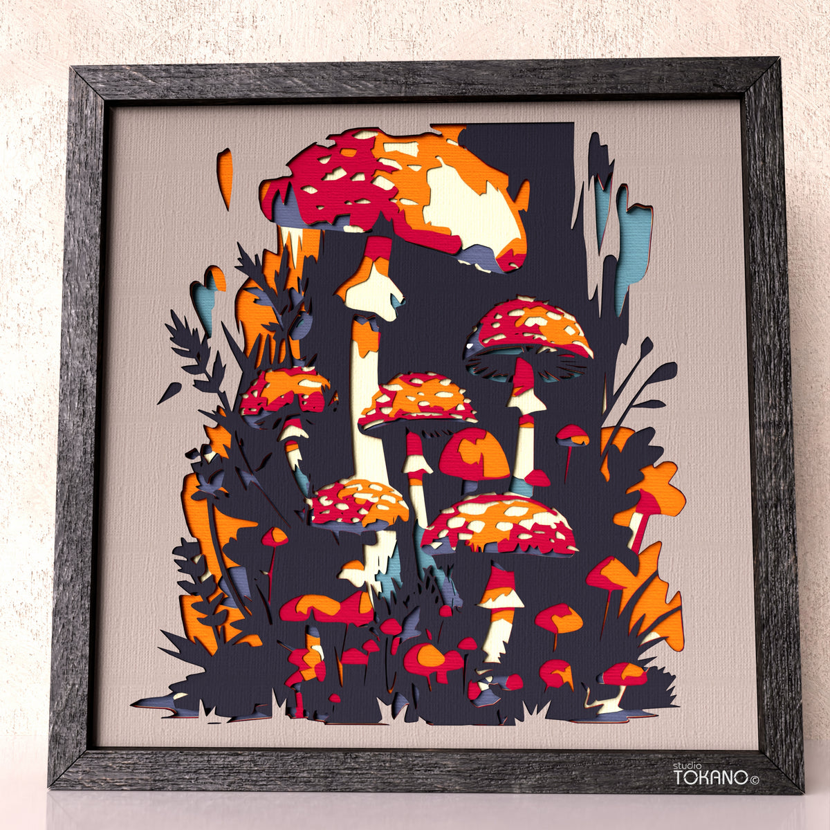 Mushroom Shadow Box SVG | 7 Layer Autumn Woodland Wall Art | Cricut & Laser Cut File