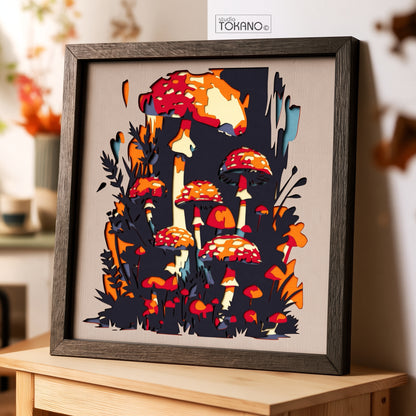 Mushroom Shadow Box SVG | 7 Layer Autumn Woodland Wall Art | Cricut & Laser Cut File