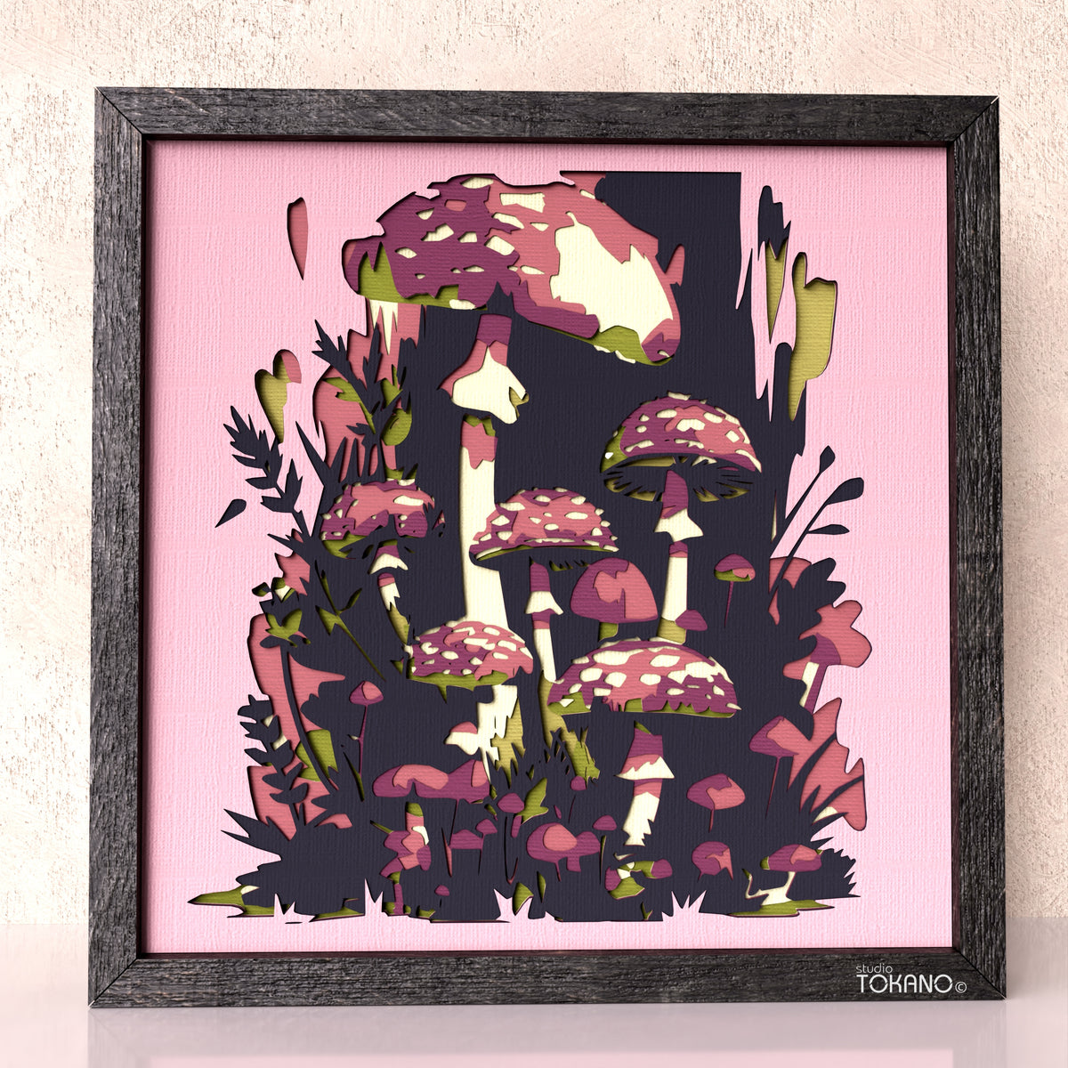 Mushroom Shadow Box SVG | 7 Layer Autumn Woodland Wall Art | Cricut & Laser Cut File