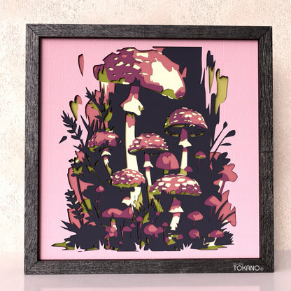 Mushroom Shadow Box SVG | 7 Layer Autumn Woodland Wall Art | Cricut & Laser Cut File