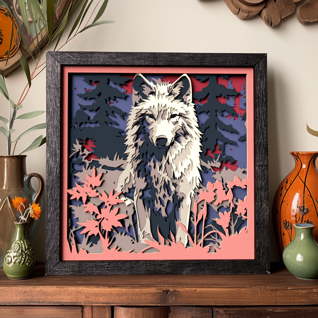 Wolf Layered SVG Cut File – Multilayer Design for Glowforge, xTool & Cricut